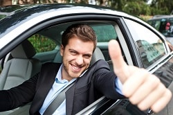 Car driver making ok sign