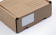 brown cardboard box on white table