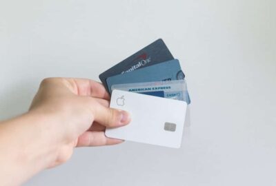white and blue magnetic card