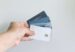 white and blue magnetic card